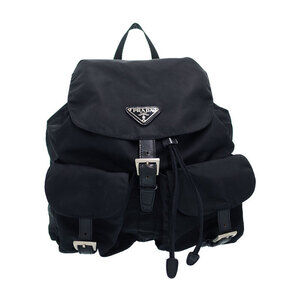 PRADA Two Pocket Tessuto Backpack Rucksack Daybag Black